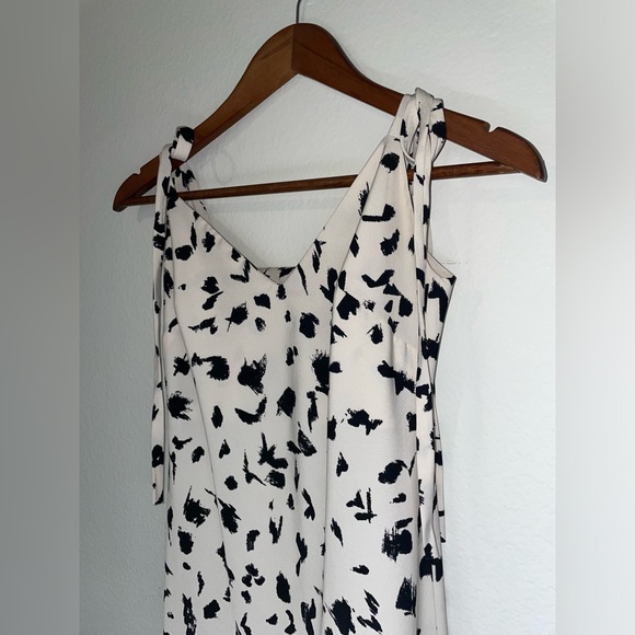 AUDREY 3+1 Leopard Speckled Ink Blot Print Tie Strap Midi Slip Style Dress EUC - Picture 7 of 16